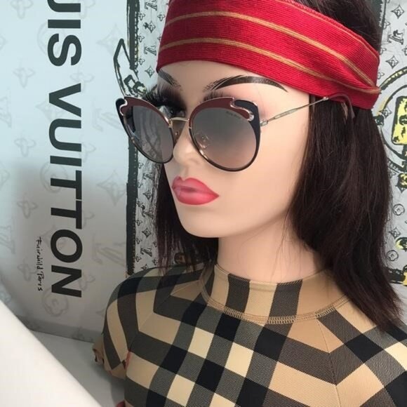 - ?- New Authentic Miu Miu MU 57TS HB5GR0* 3N Metal Women Noir sunglasses main image 13